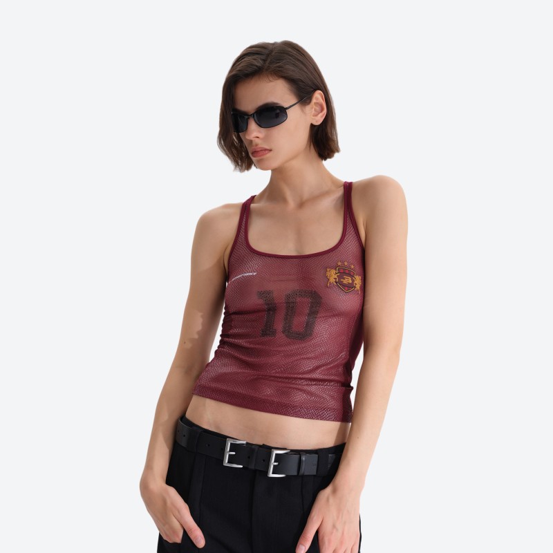 No. 10 Snake‑print Sheer Tank Top